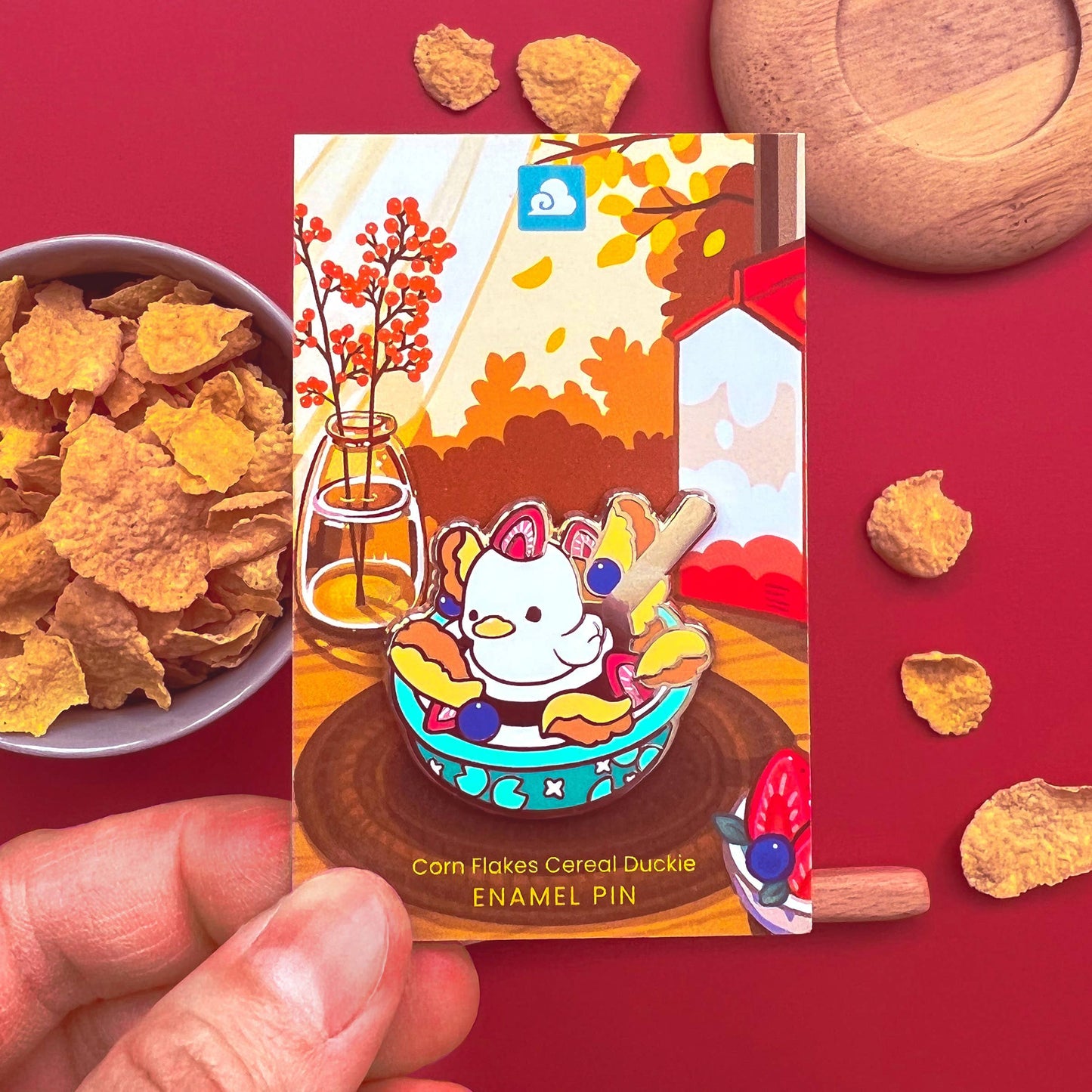 Enamel Pin - Cornflakes Cereal Duck