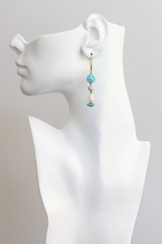 KYLE30 vintage turquoise glass earrings