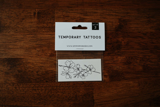 March Birth Flower - Cherry Blossom Temporary Tattoos