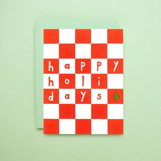 Holiday Checker - Letterpress Greeting Card