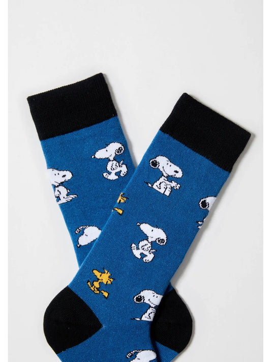 BeSnoopy Blue - 100% Organic Cotton Socks | Blue Large