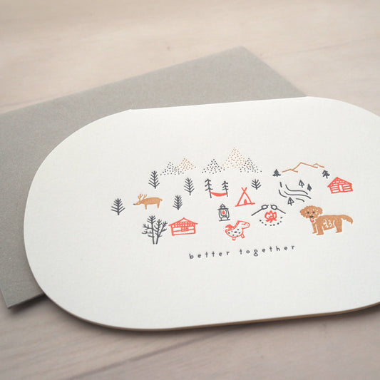 Letterpress happy paws card - better together