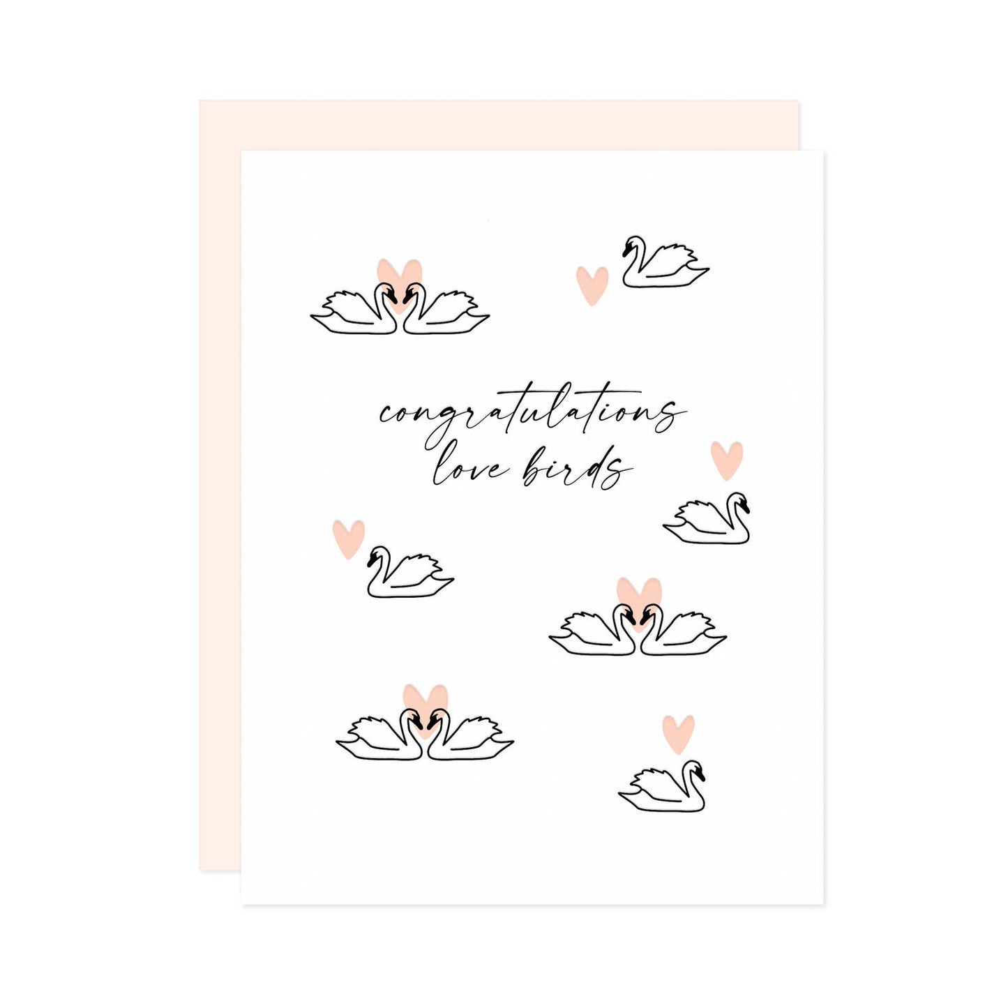 Congratulations Love Birds Letterpress Greeting Card
