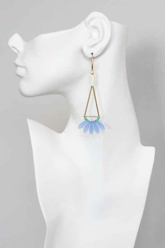 KYLE72 cobalt and white geometric earrings