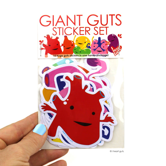 Giant Guts Sticker Set - 15 Organs and Friends