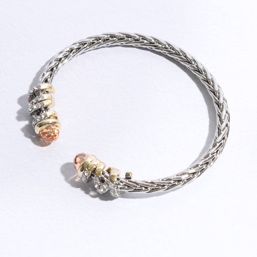 RH 2T 4MM Round Ponytail Bangle Bracelet