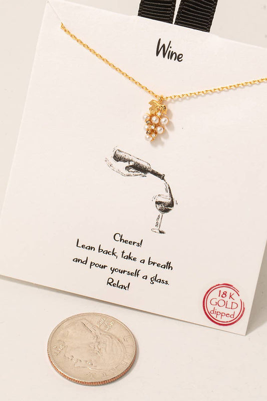 Mini Pearl Grape Pendant Necklace