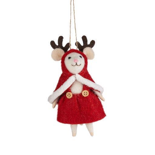 A13735:2 Asst'd felt mice orns reindeer costumes 6 in