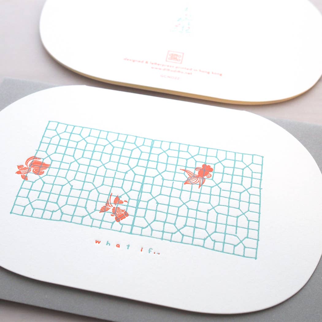 Letterpress window flower card : what if