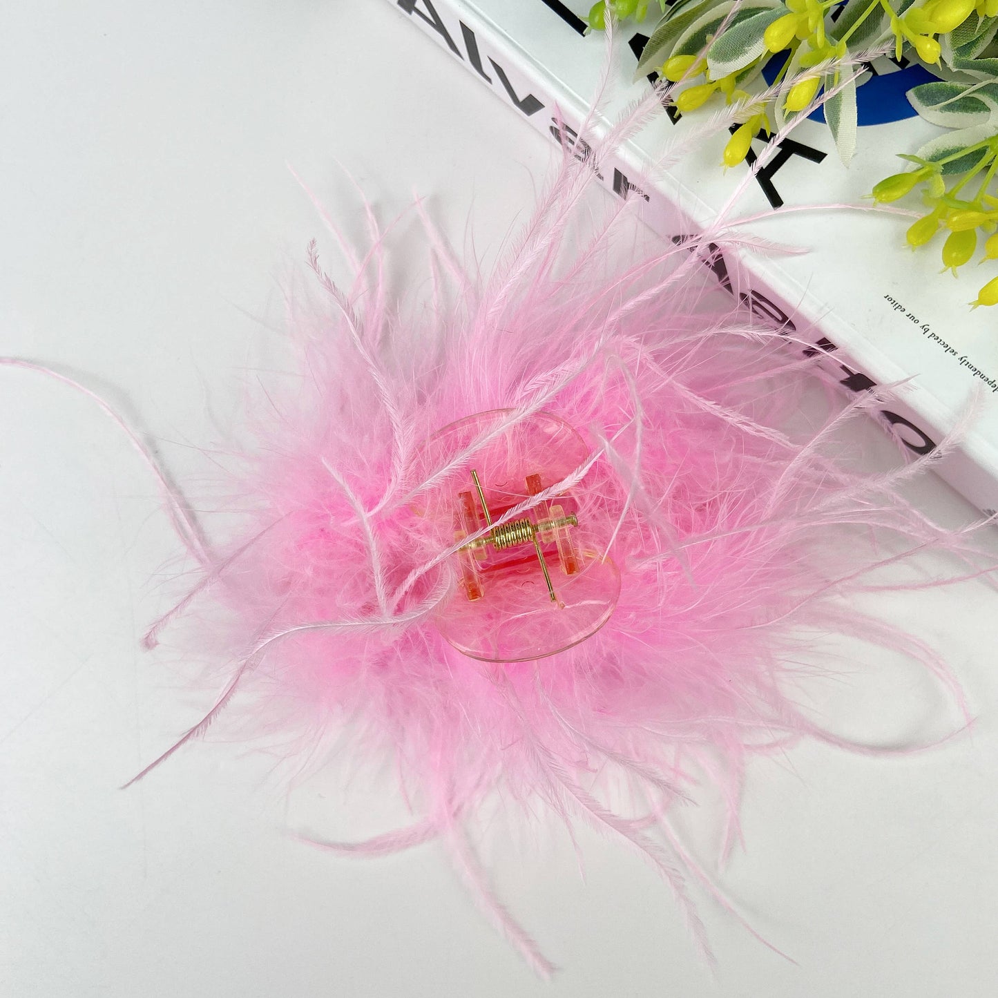 Elegant Ostrich Hair Clip
