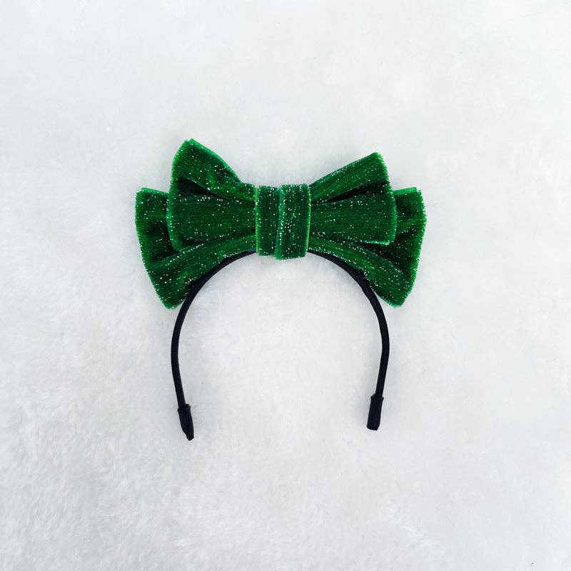 Mini Velvet glitter bow headband for labubu dolls