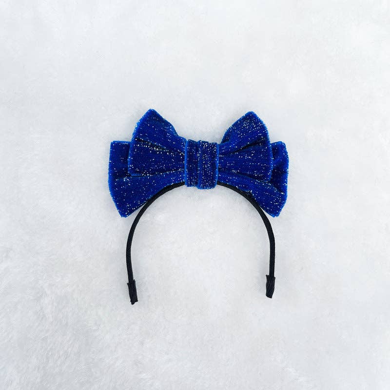 Mini Velvet glitter bow headband for labubu dolls