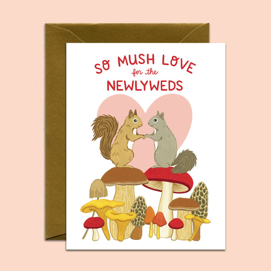 Squirrels Woodland Forest Mushrooms Wedding Card