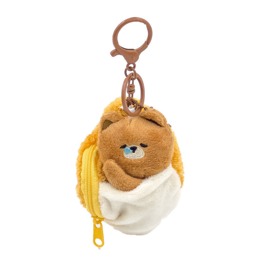 Hug Me Blanket Keychain- Bear and Pizza