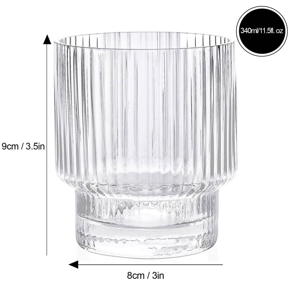 Ribbed Old Fashion Glass 340ml