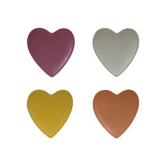 4-1/4"L x 4"W Stoneware Heart Shaped Dish, Matte F