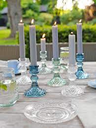 Clear Glass Assorted Color Candle holders