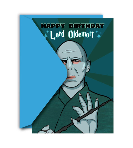 Lord Oldemort Magic Birthday Greeting Card