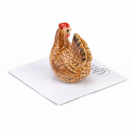 Buff Bantam Hen Porcelain Miniature