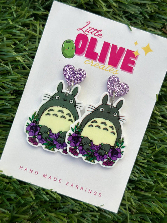 Totoro Dangle Earrings: Whimsical Anime Delight