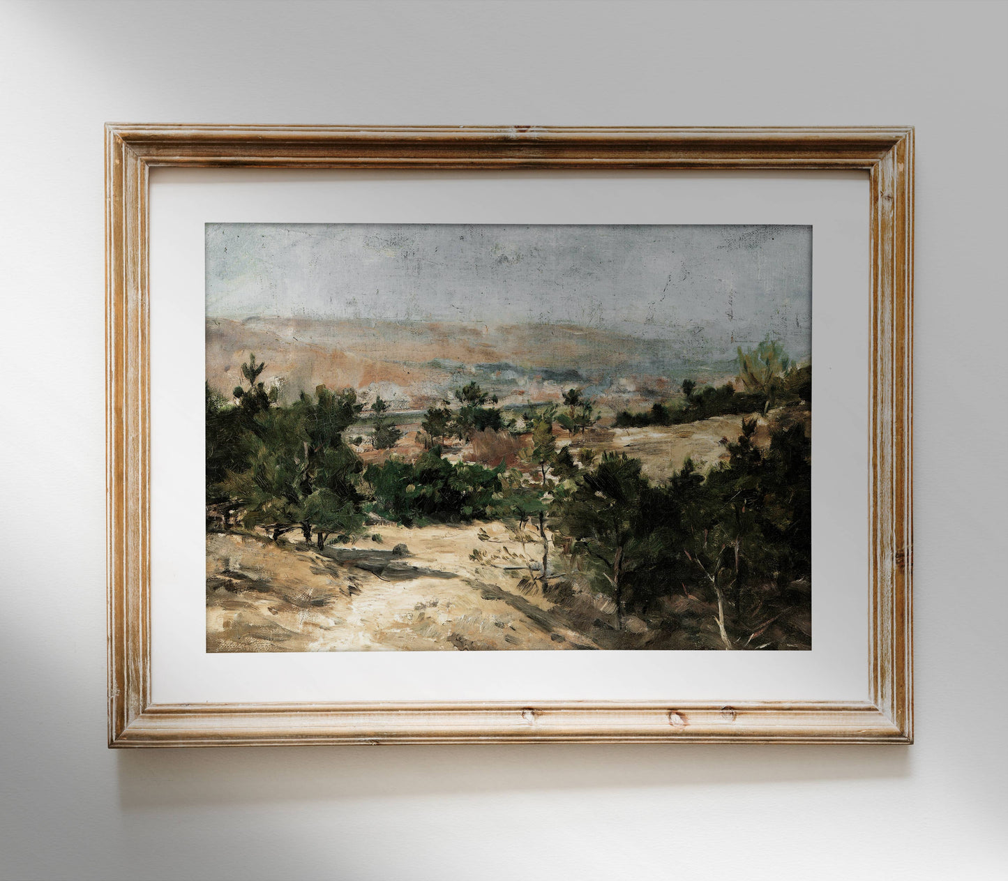 Vintage Earth Tone Painting | Landscape Field Art Print L126