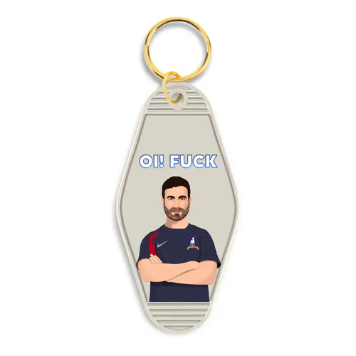 Roy Kent Oi Fuck Ted Lasso Motel Keychain - Front & Company: Gift Store