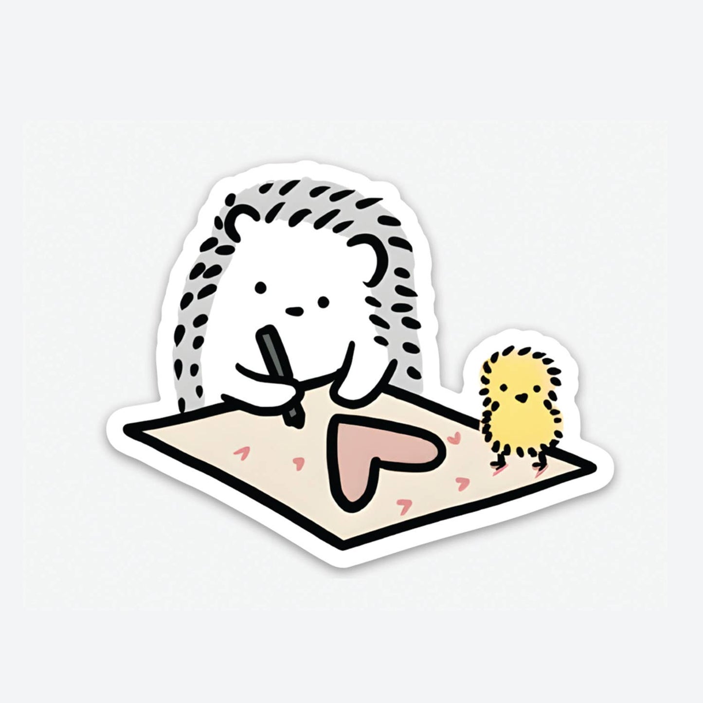 White Hearts With Chickie Sticker