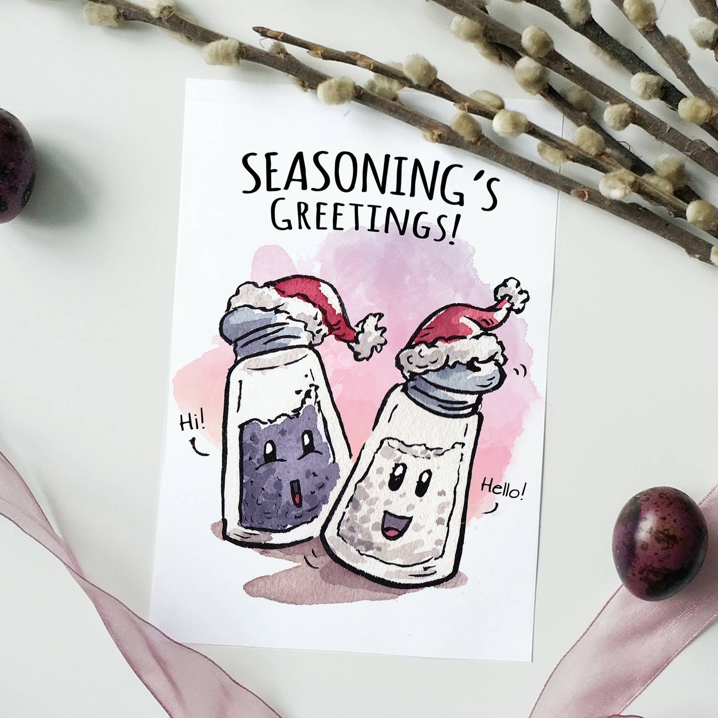 "Seasoning's Greetings" - Cute, Chef, Foodie Christmas Card
