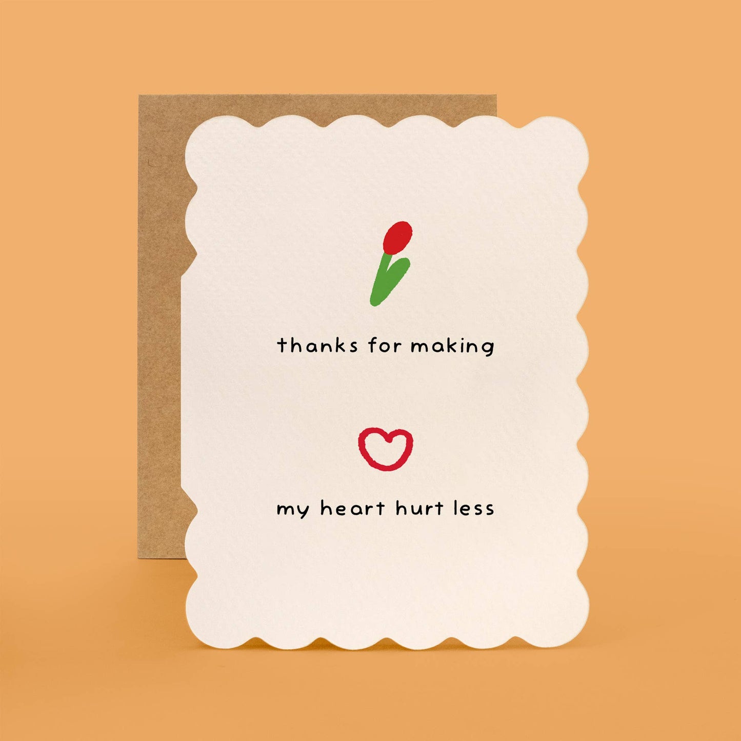 Scallop Die-Cut Birthday Card - Thank You