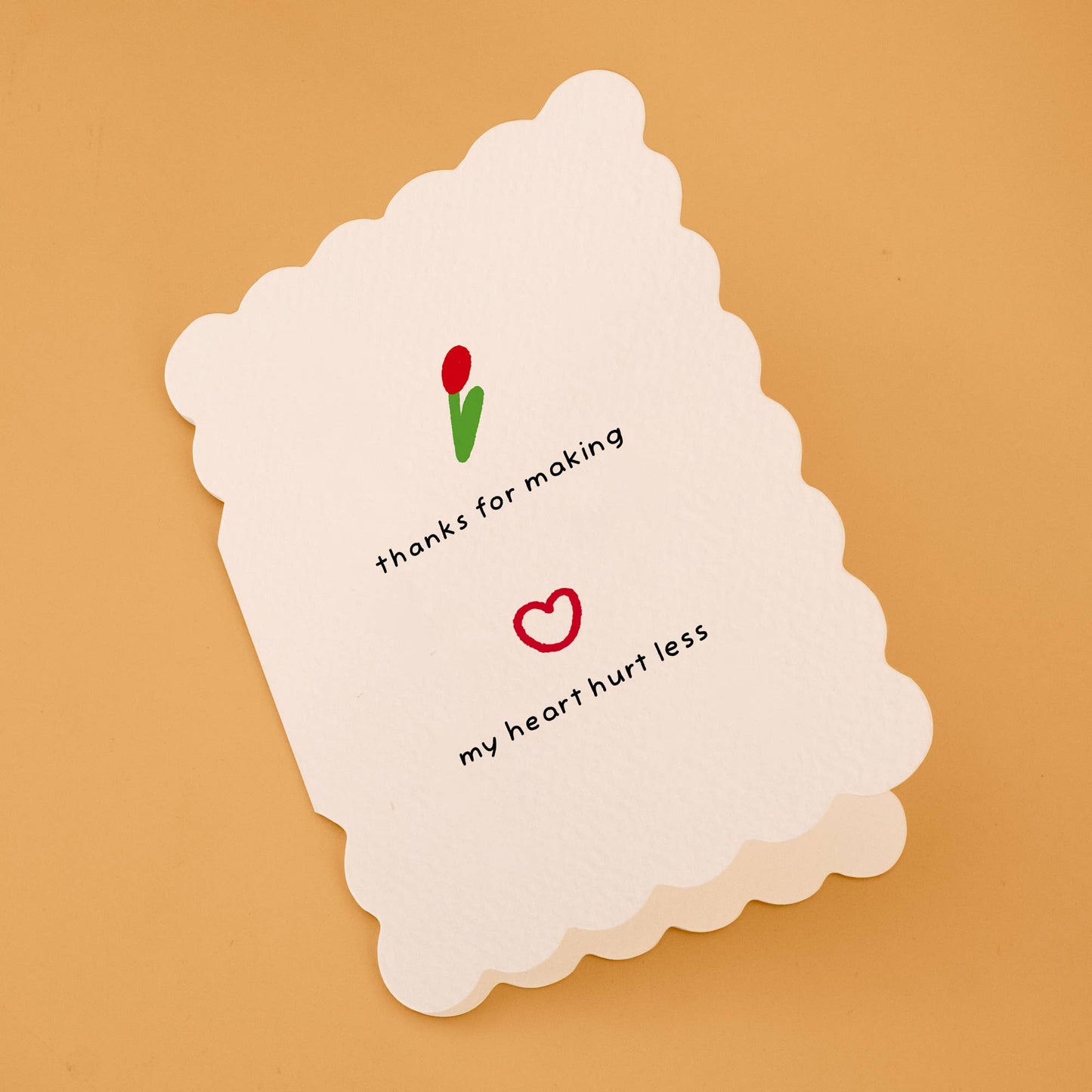 Scallop Die-Cut Birthday Card - Thank You