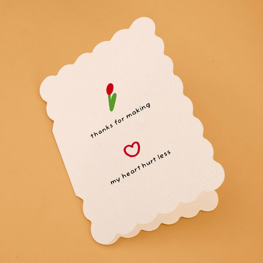 Scallop Die-Cut Birthday Card - Thank You