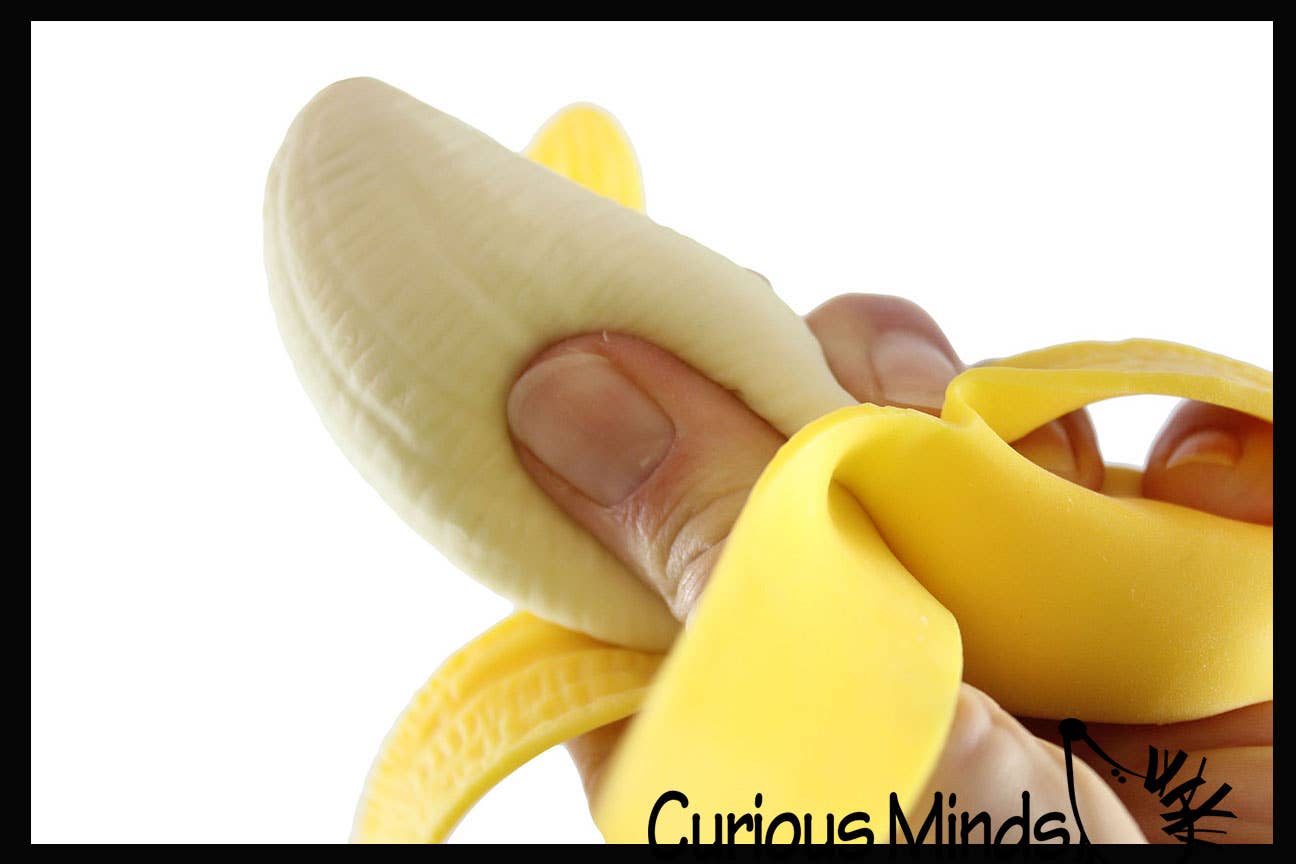1 Realistic Stretchy Banana - Sensory, Stress, Squeeze Fidge