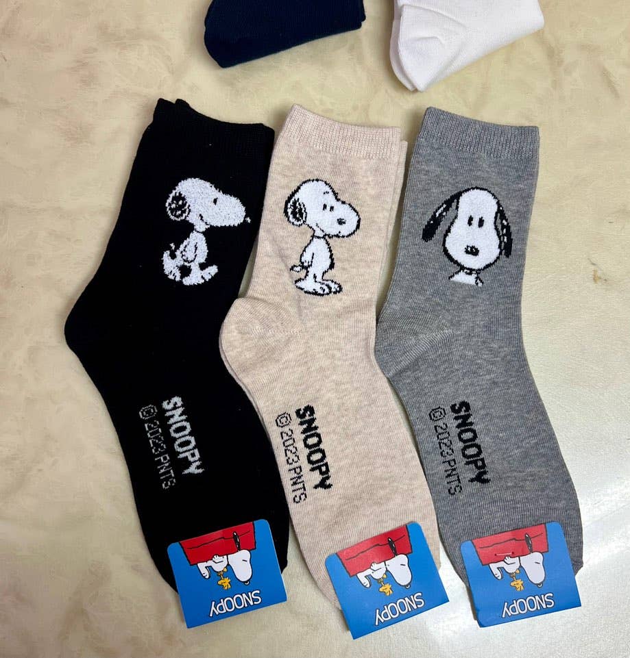 Peanuts 3D Snoopy Ankle Mid Calf Socks-Cotton ultra Soft