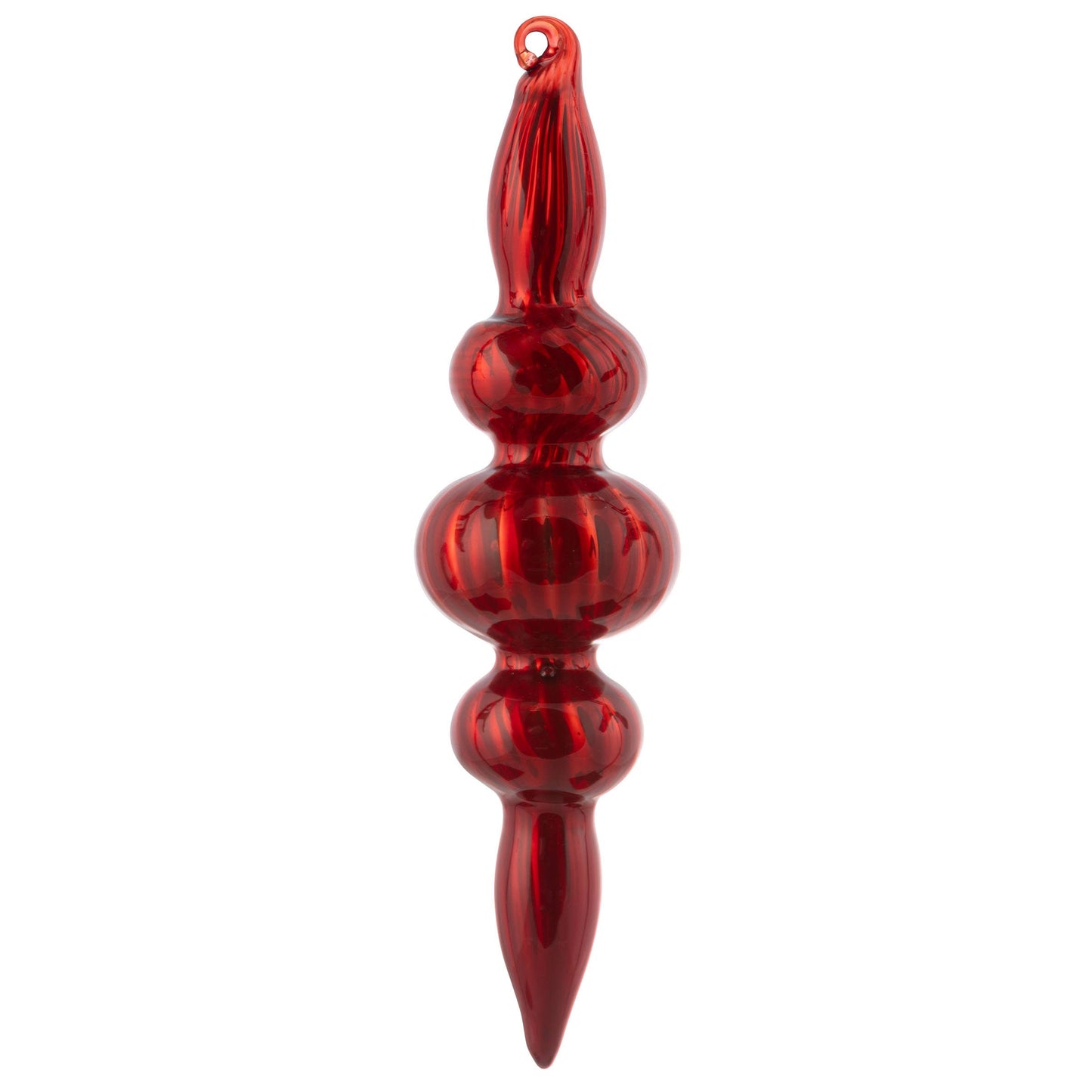 Shiny Fluted Ruby Ornament