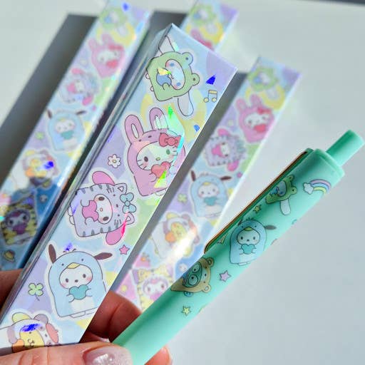 Sanrio Gold Clip & Soft Grip Blind Ball point pen Box