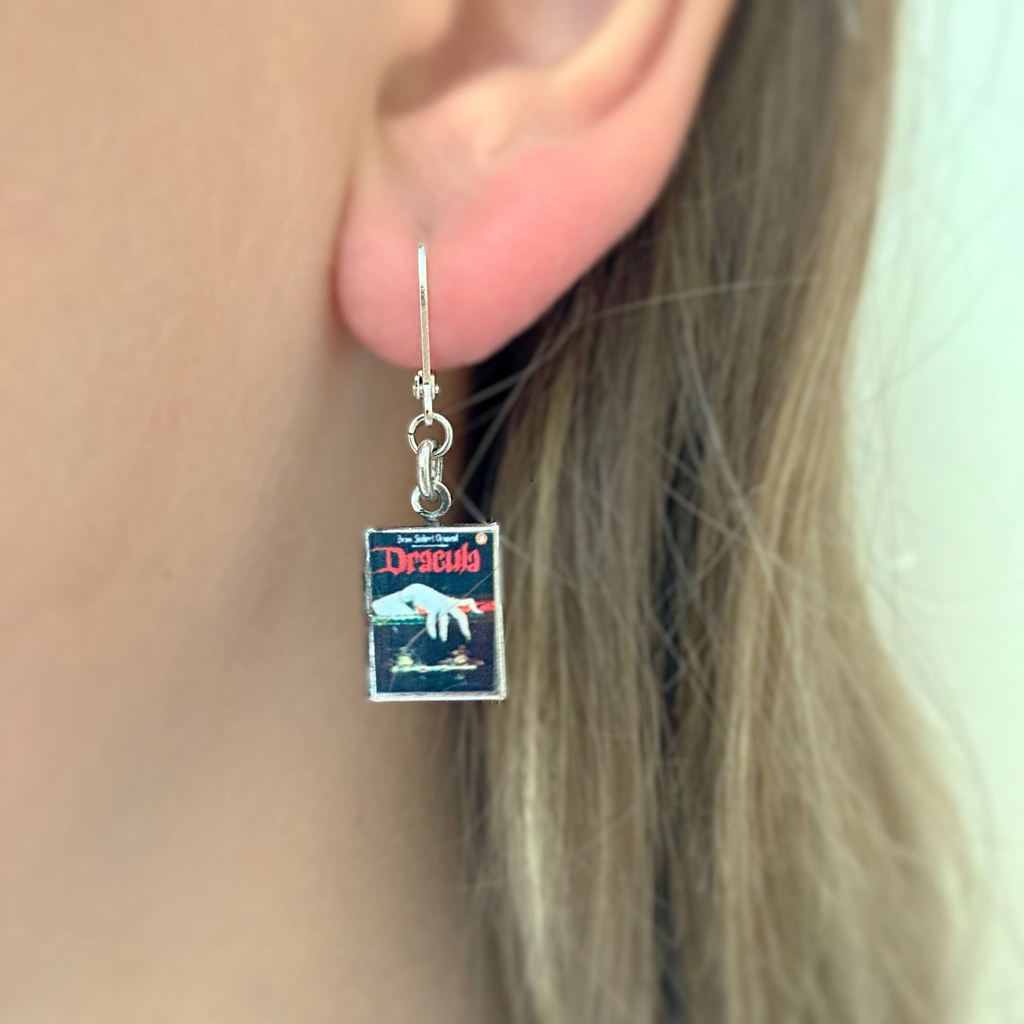 Earrings Book Locket Dracula - Lingering Hand