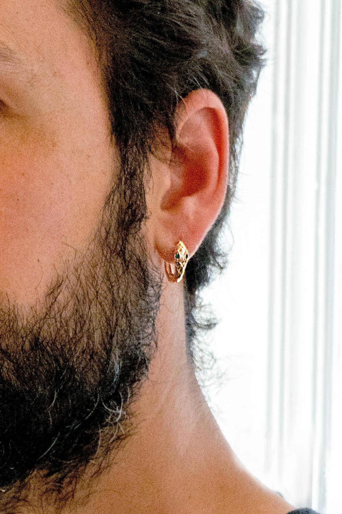 On A Plane 18k Gold Plated Snake Hoops