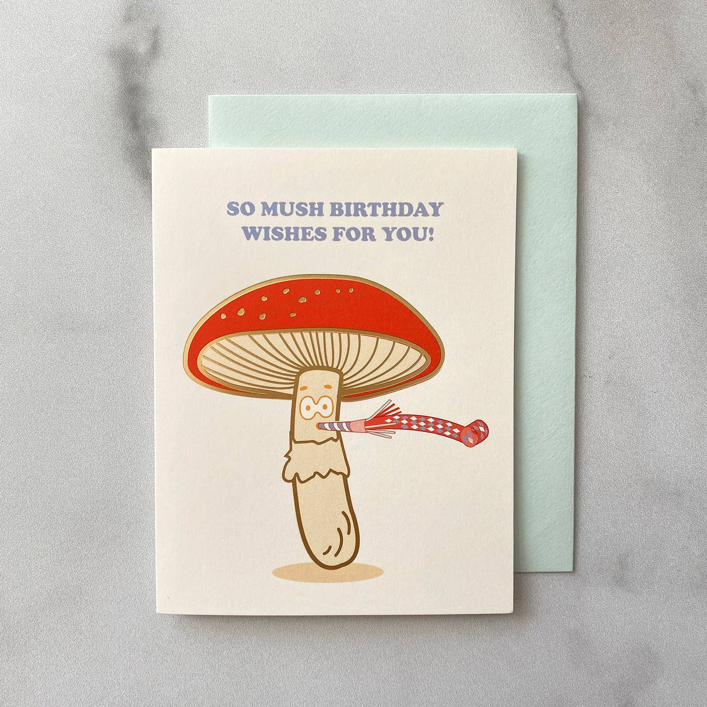 Mushroom Birthday Gold Foil A2 Greeting Card