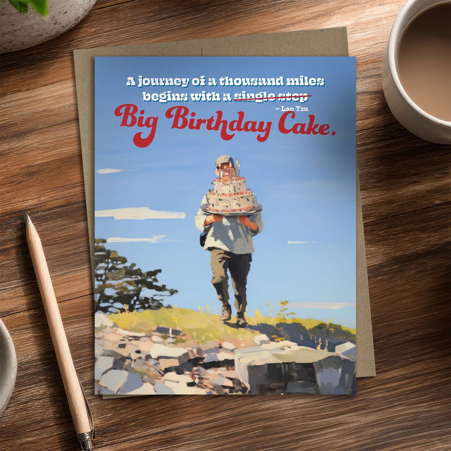 Thousand Miles – Recycled Birthday Card for Hikers