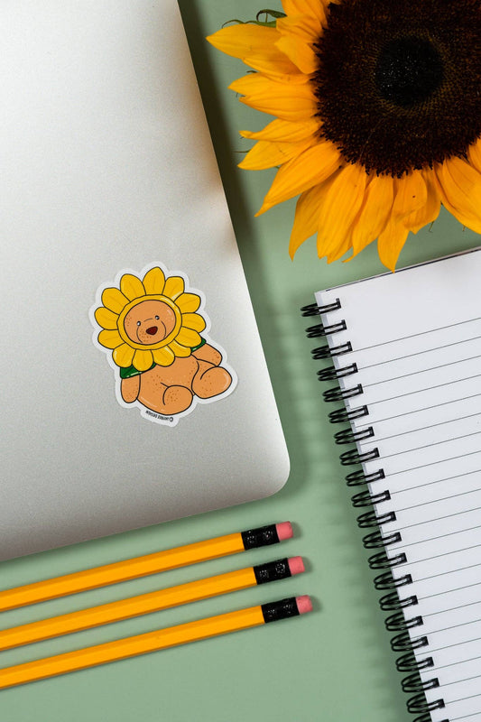 Sunflower Bear Vinyl Sticker