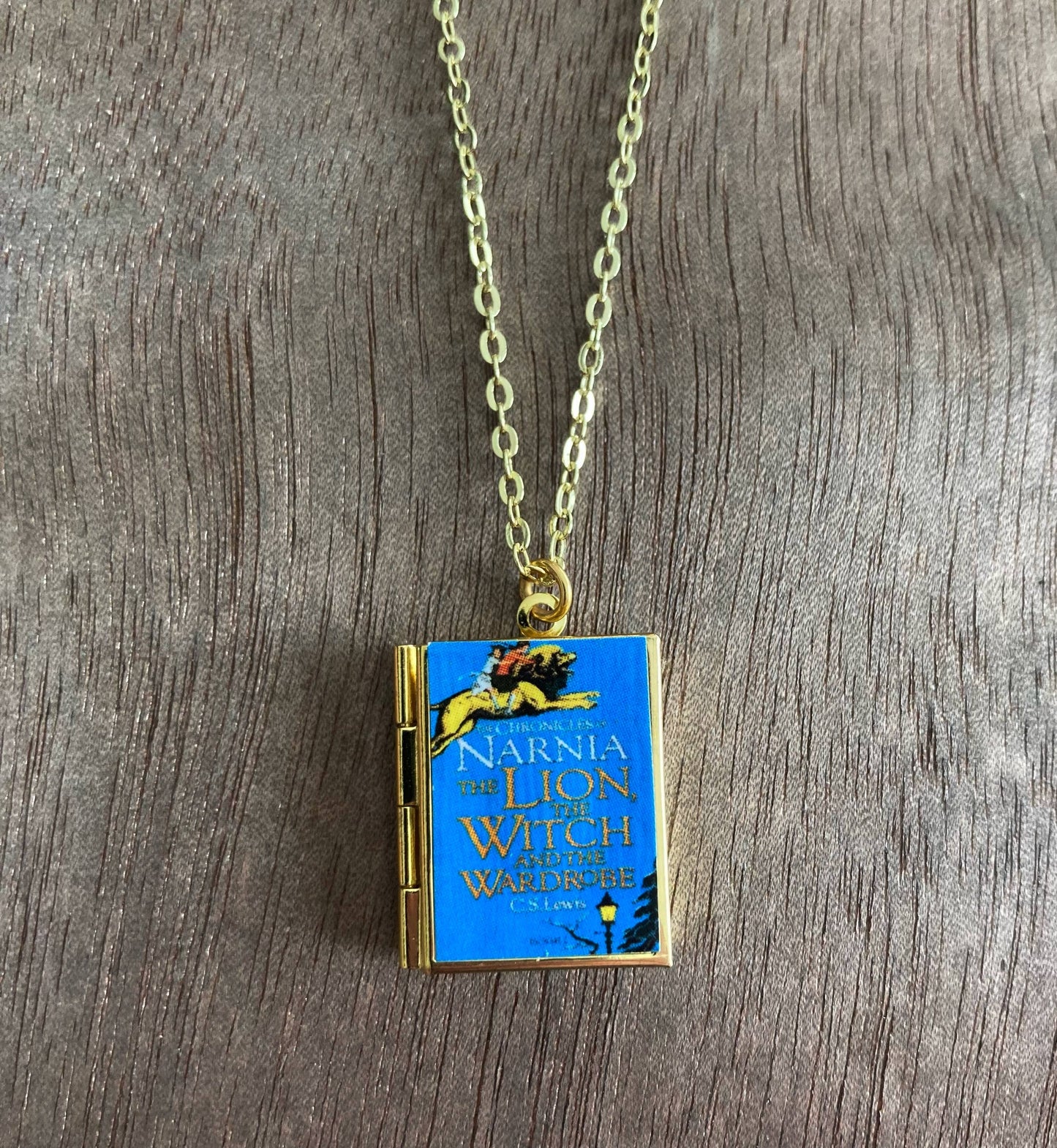 Book Locket Chronicles of Narnia - Blue with Aslan