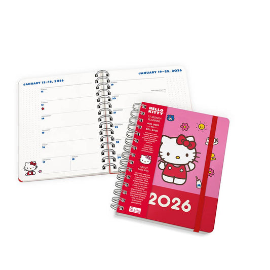 2026 Hello Kitty Playful Pink Deluxe Compact Flexi Planner