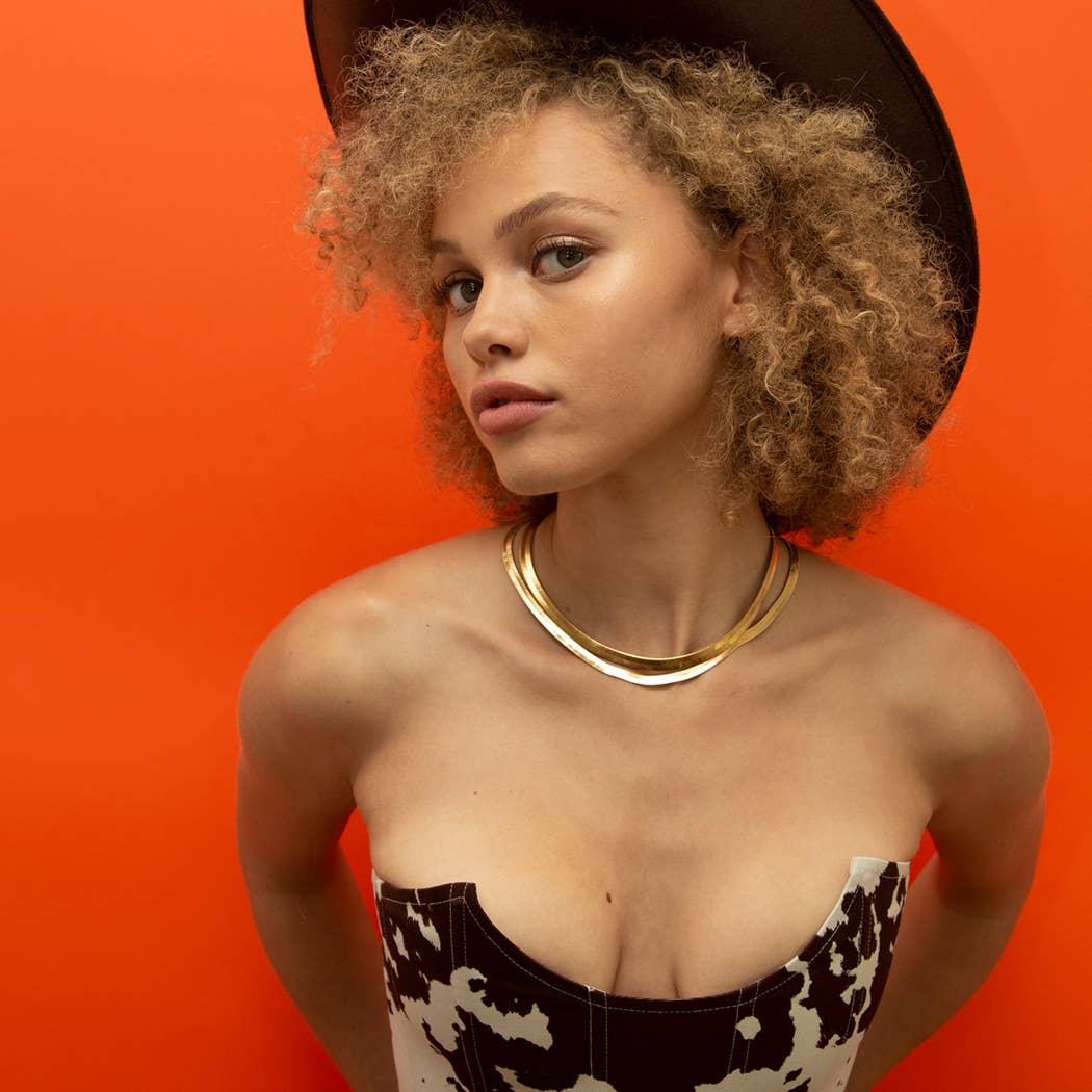 Herringbone Necklace Chain 18k Gold Plated