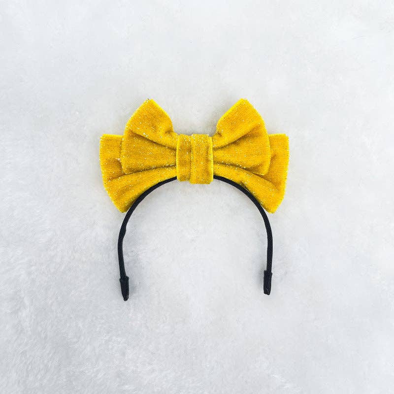 Mini Velvet glitter bow headband for labubu dolls