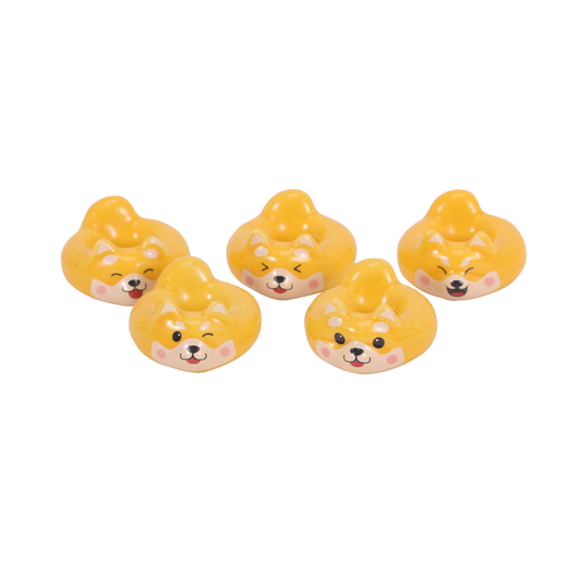 Shiba Inu 5 Piece Chopsticks Rest Ring Set