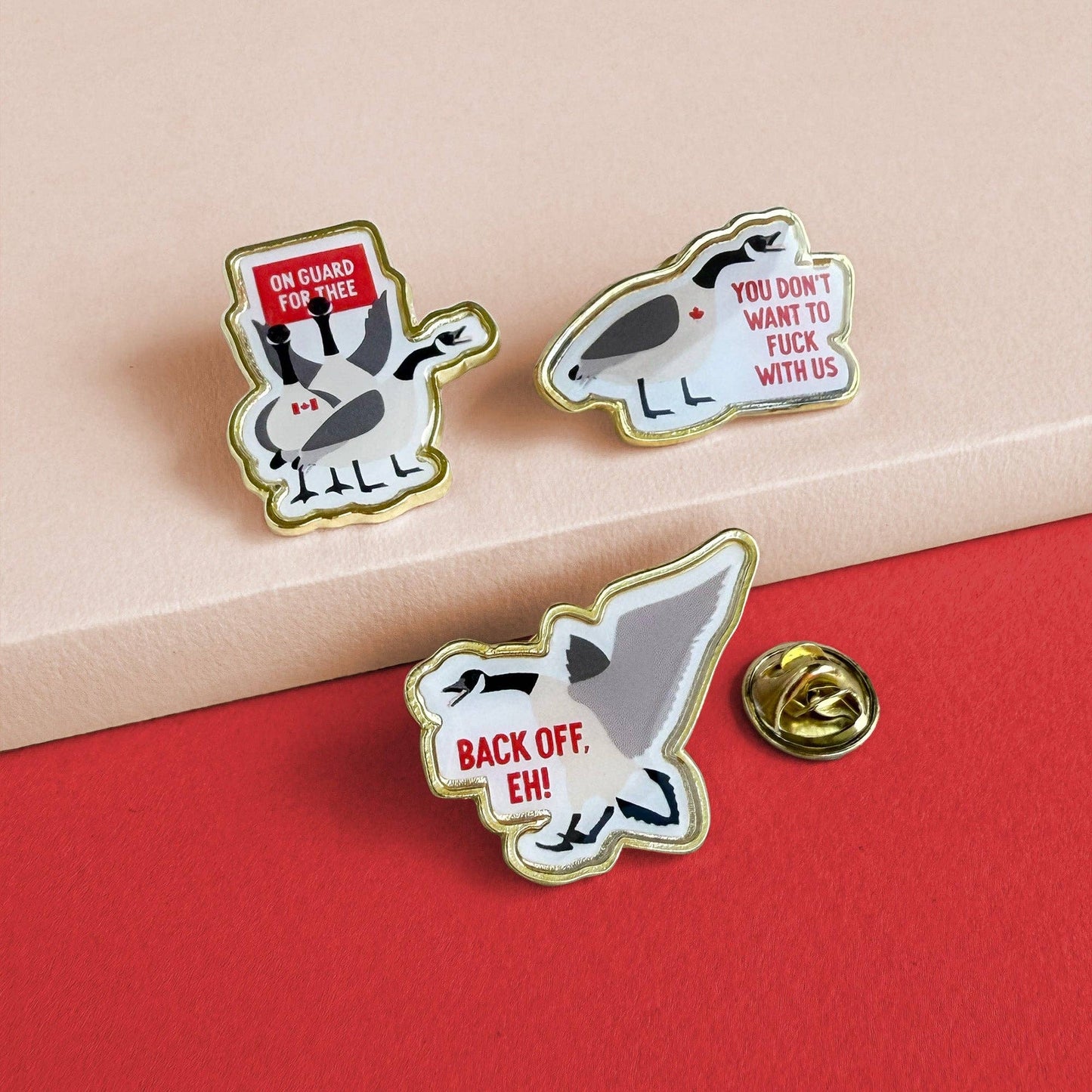Don't fuck with us Canada goose lapel pin