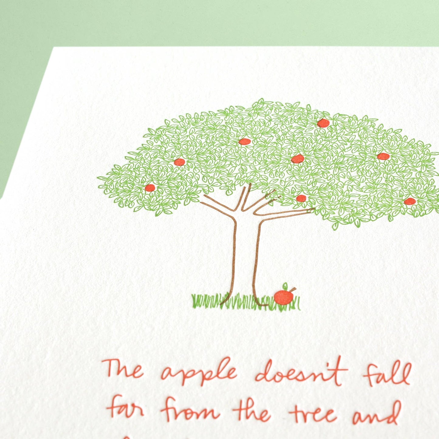 Apple Doesn't Fall Far - Letterpress Greeting Card