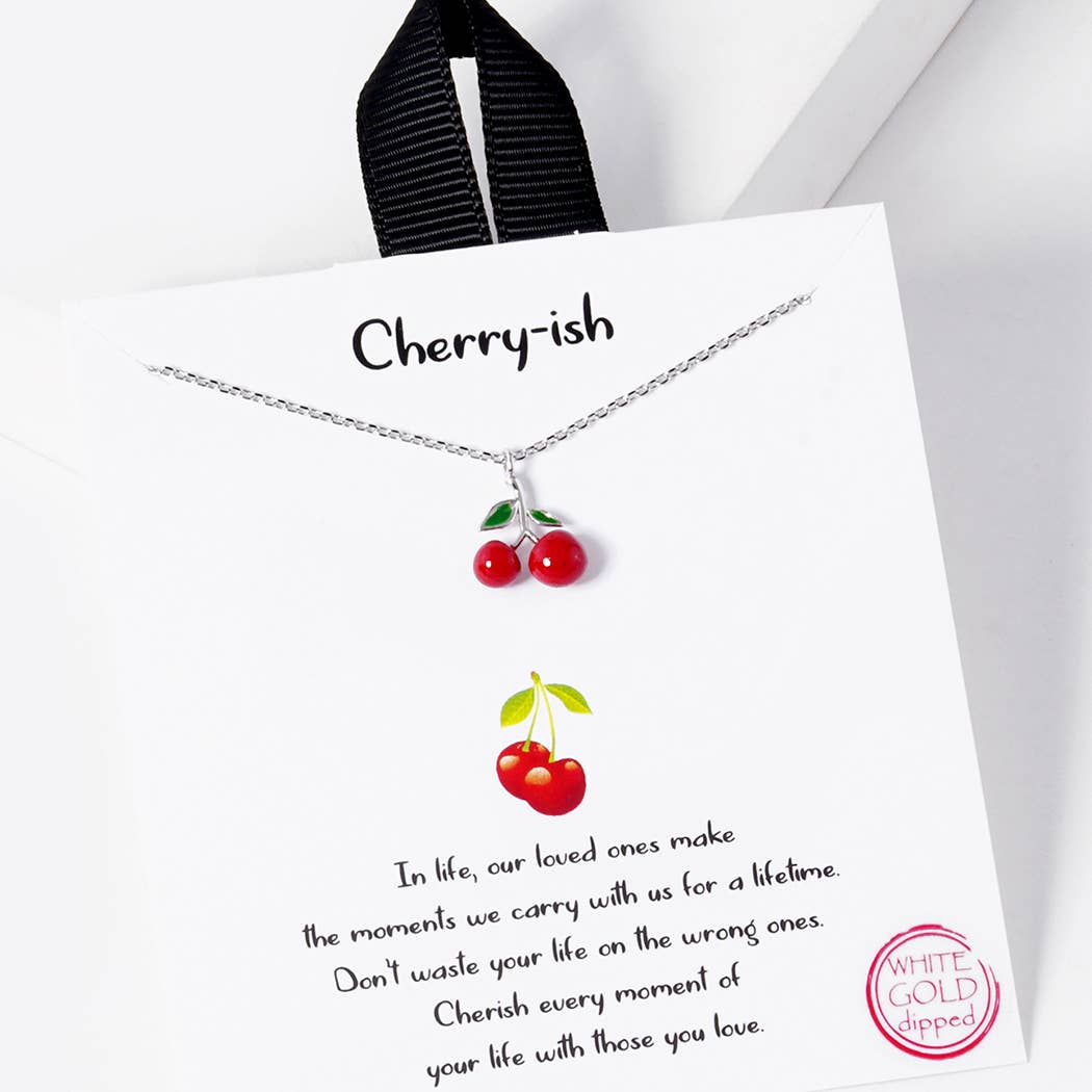 Cherry Figure Pendant Gold Dipped Necklace