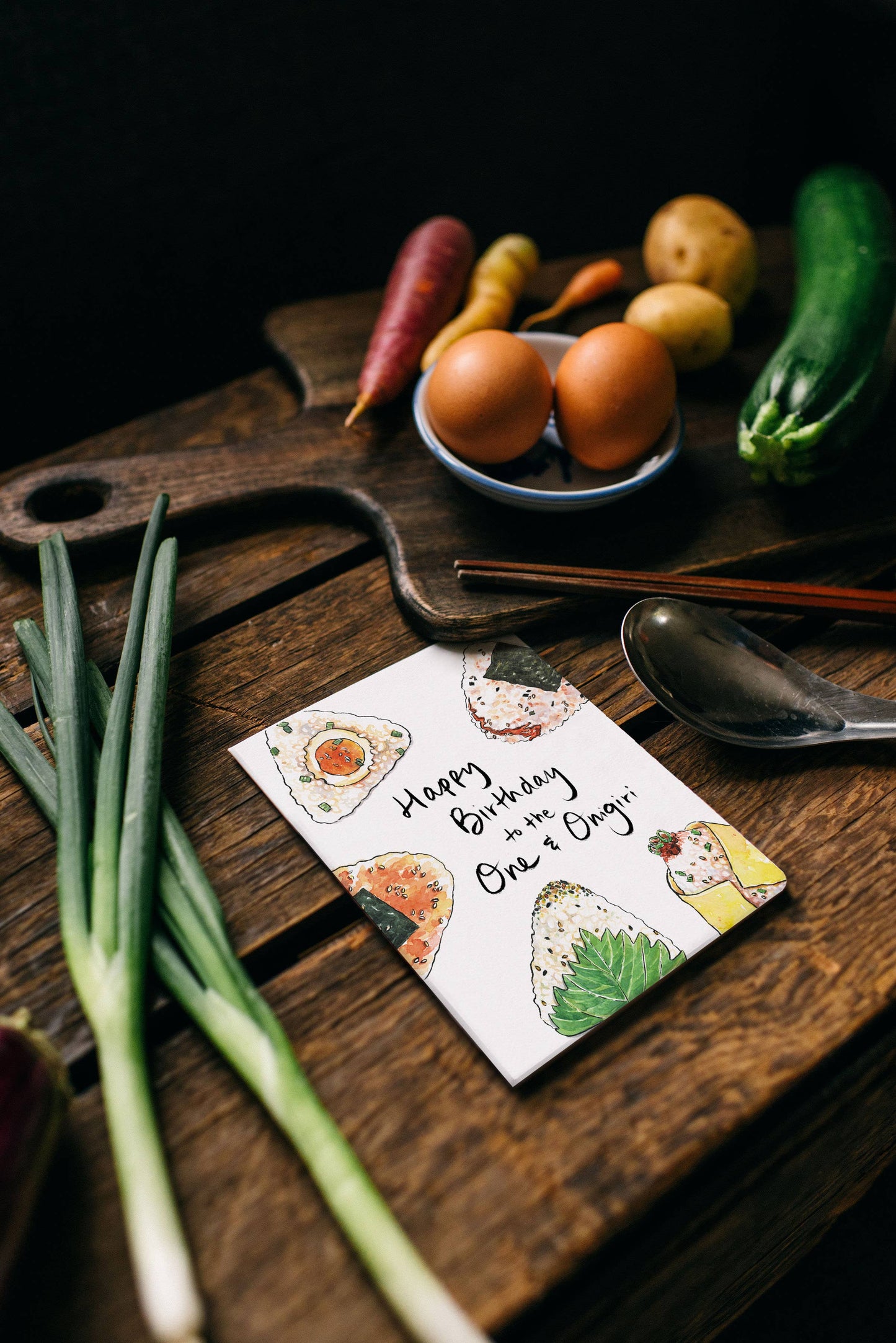 Onigiri Birthday -- Greeting Card