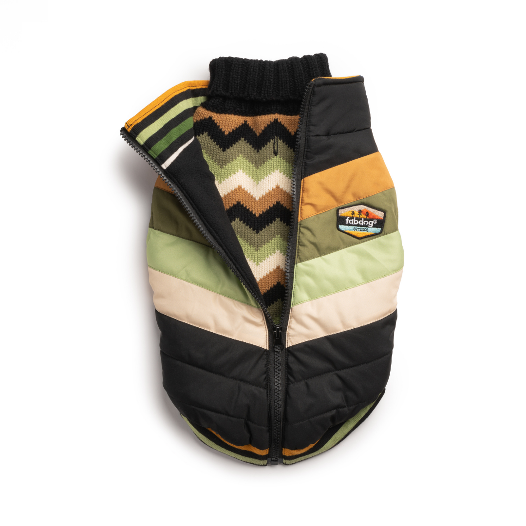 Black Chevron Dog Coat